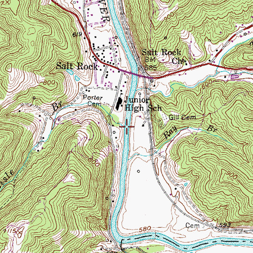 Topographic Map of Lisle Branch, WV