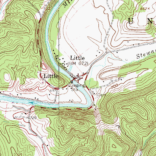 Topographic Map of Little, WV