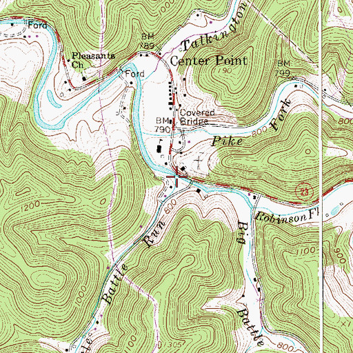 Topographic Map of Little Battle Run, WV