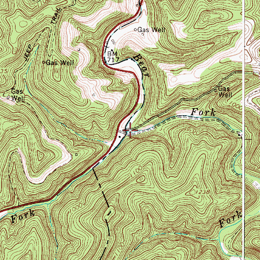 Topographic Map of Little Bear Fork, WV
