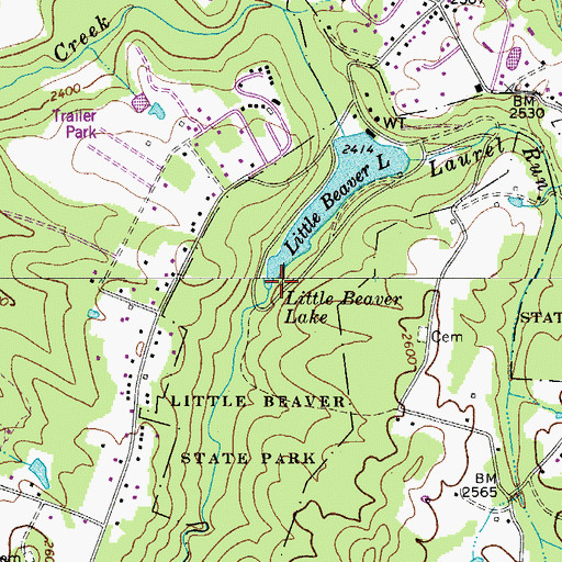 Topographic Map of Little Beaver Creek, WV