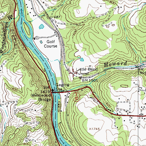 Topographic Map of Little Bend Tunnel, WV