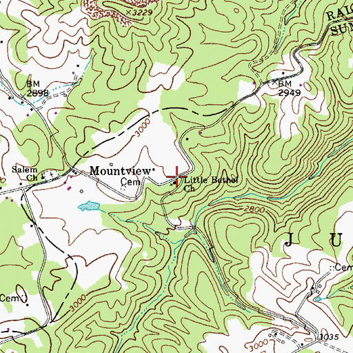 Topographic Map of Little Bethel Old Regular Baptist Church, WV