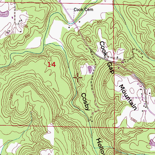Topographic Map of Gandy Cove Church, AL