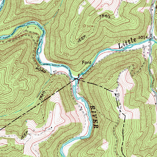 Topographic Map of Little Birch River, WV