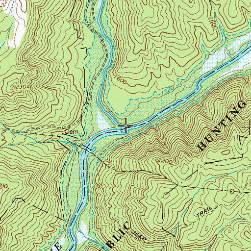 Topographic Map of Little Bluestone River, WV
