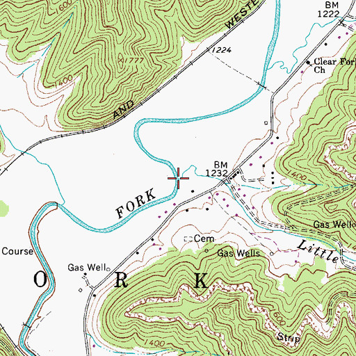 Topographic Map of Little Branch, WV
