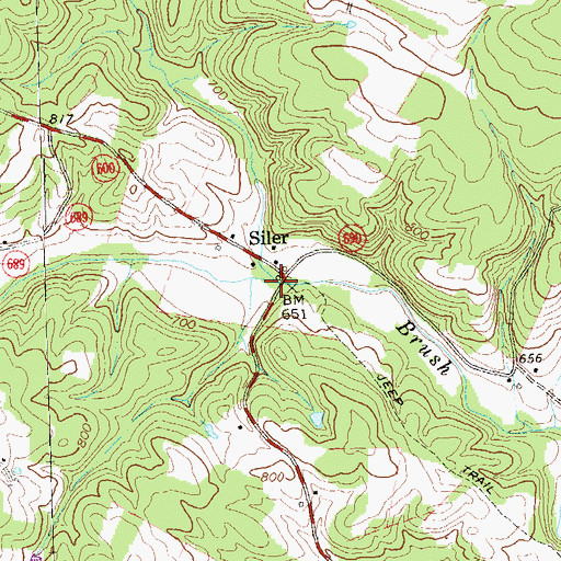Topographic Map of Little Brush Creek, WV