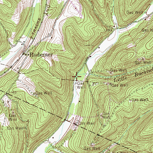 Topographic Map of Little Bucklick Run, WV