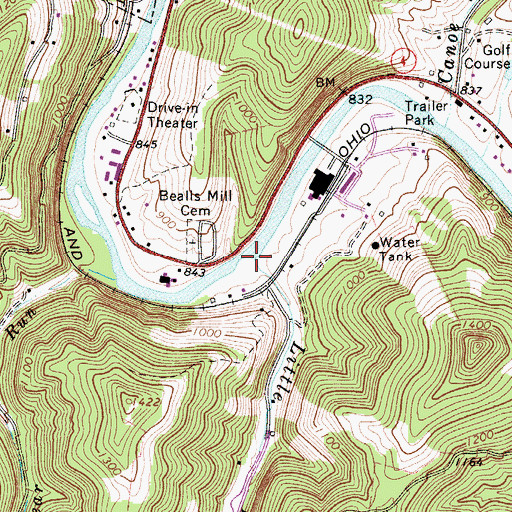 Topographic Map of Little Buffalo Creek, WV