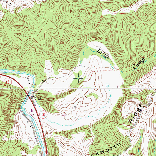 Topographic Map of Little Camp Mistake Run, WV