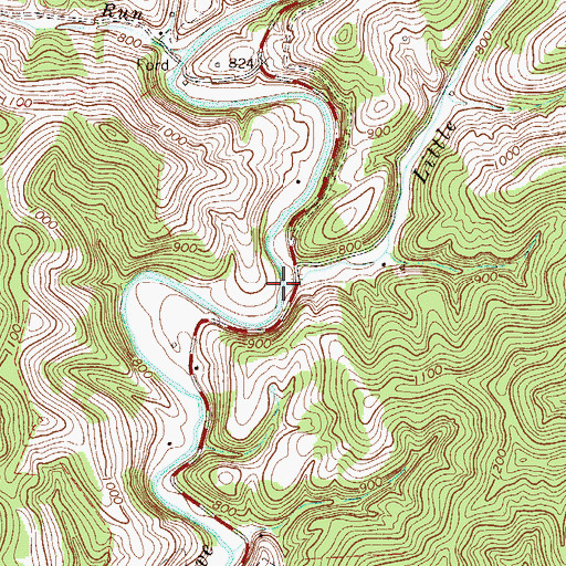 Topographic Map of Little Cove Creek, WV