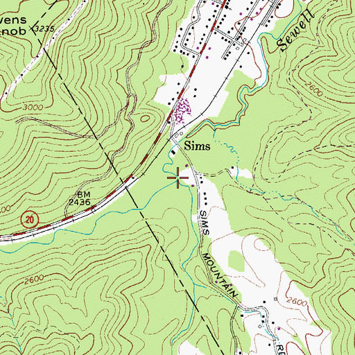 Topographic Map of Little Creek, WV