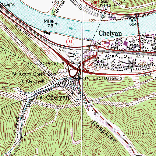 Topographic Map of Little Creek, WV