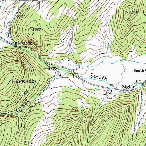 Topographic Map of Little Creek, WV
