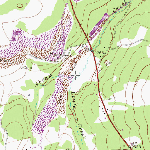 Topographic Map of Little Creek, WV