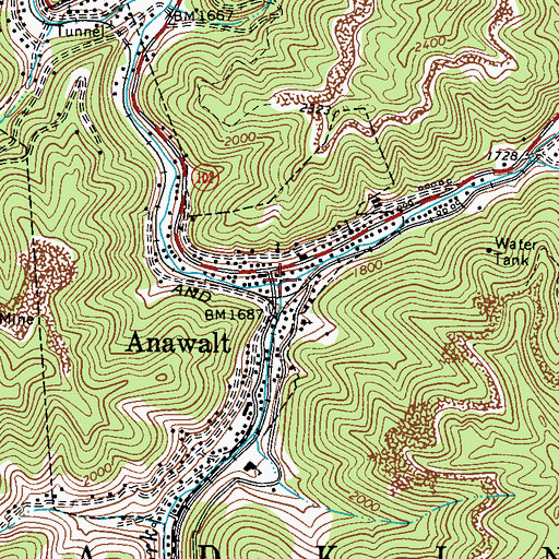 Topographic Map of Little Creek, WV