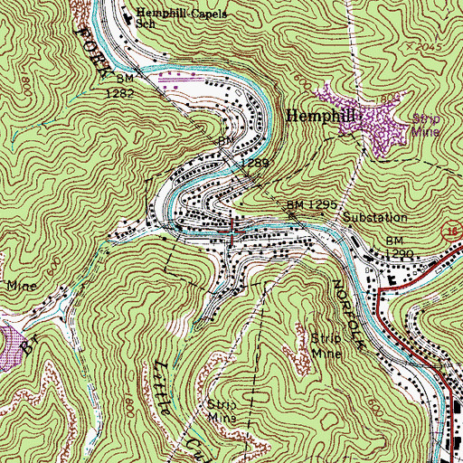 Topographic Map of Little Cub Branch, WV