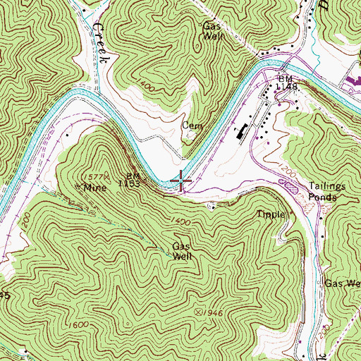 Topographic Map of Little Cub Creek, WV