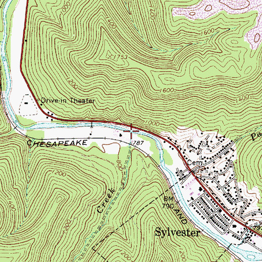 Topographic Map of Little Elk Creek, WV
