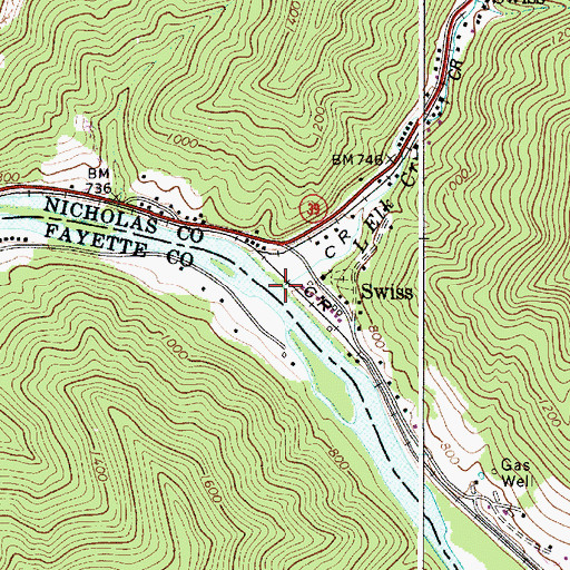 Topographic Map of Little Elk Creek, WV