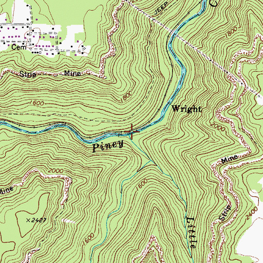 Topographic Map of Little Fat Creek, WV