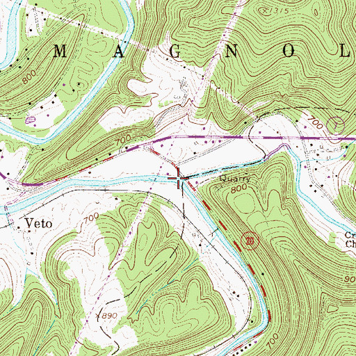 Topographic Map of Little Fishing Creek, WV
