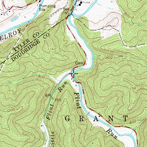 Topographic Map of Little Flint Run, WV
