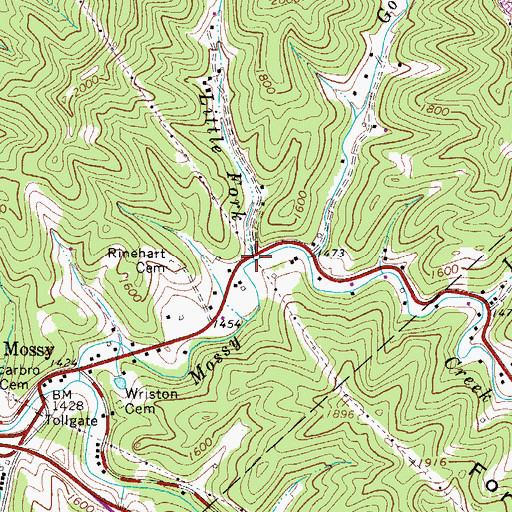 Topographic Map of Little Fork, WV
