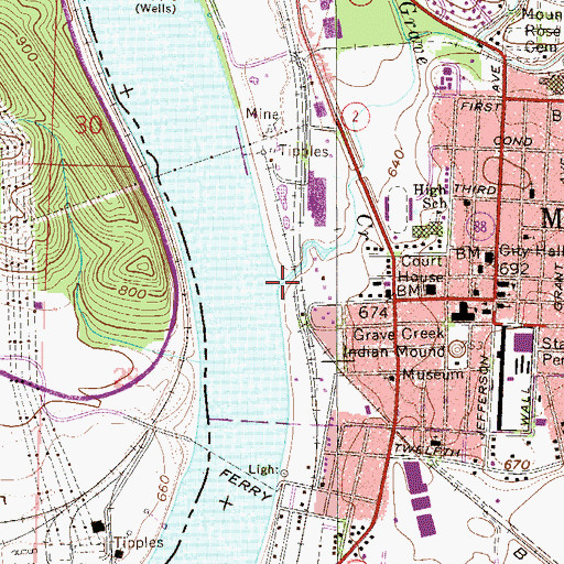 Topographic Map of Little Grave Creek, WV