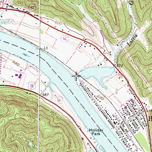 Topographic Map of Little Guano Creek, WV