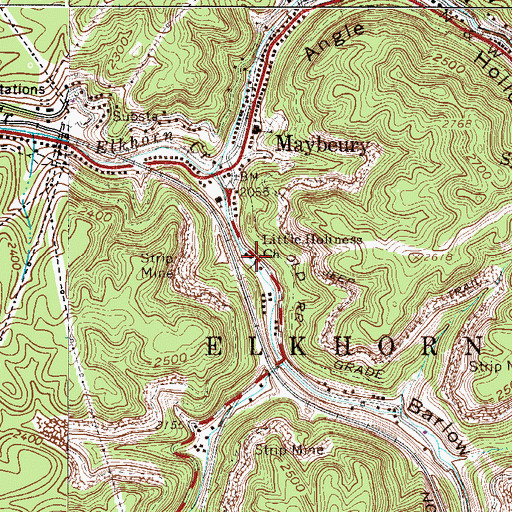 Topographic Map of Little Holiness Church, WV