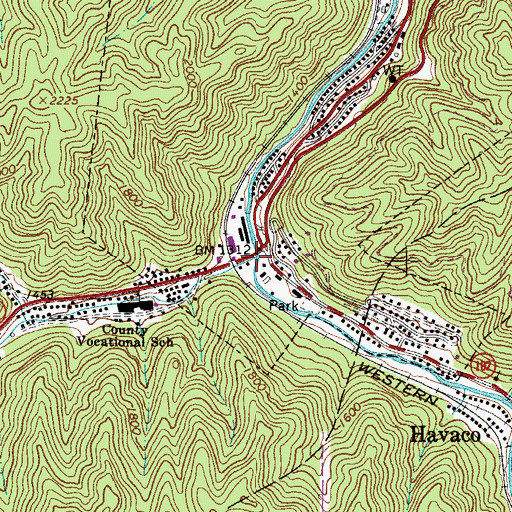 Topographic Map of Little Indian Creek, WV