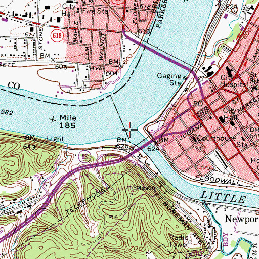 Topographic Map of Little Kanawha River, WV