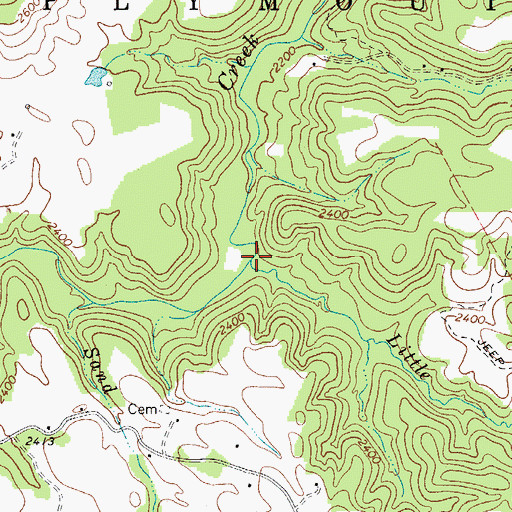 Topographic Map of Little Laurel Creek, WV