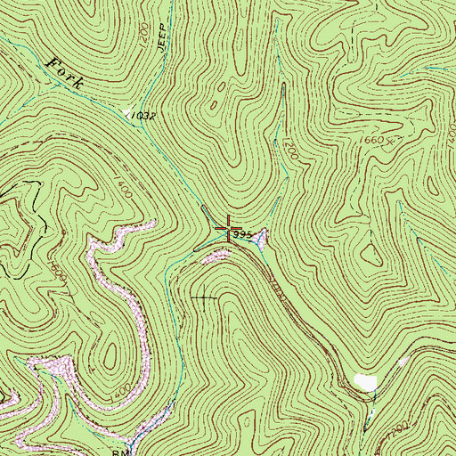 Topographic Map of Little Laurel Creek, WV
