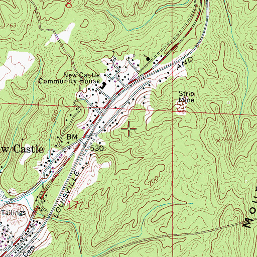 Topographic Map of Milner Mine, AL