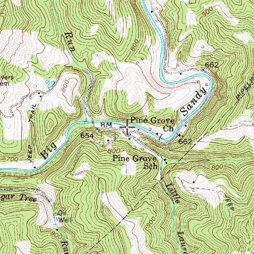 Topographic Map of Little Laurel Run, WV