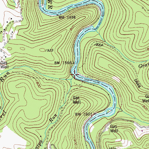 Topographic Map of Little Laurel Run, WV