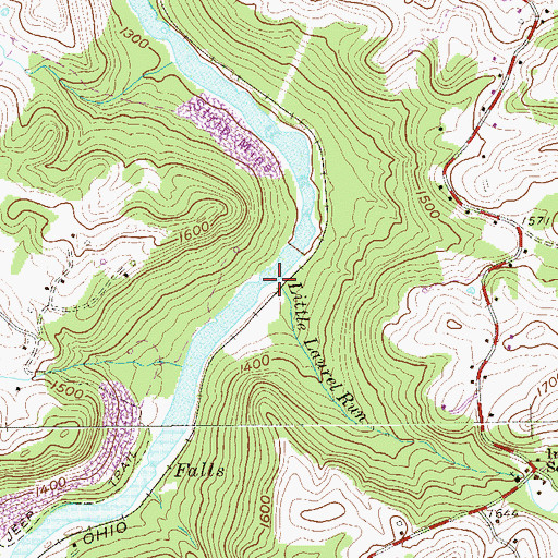 Topographic Map of Little Laurel Run, WV