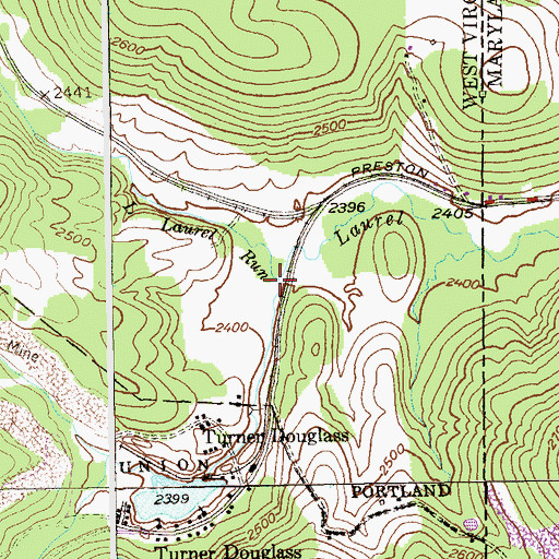 Topographic Map of Little Laurel Run, WV