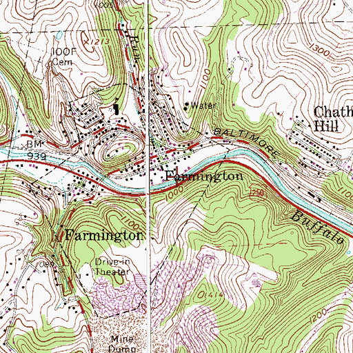 Topographic Map of Little Laurel Run, WV