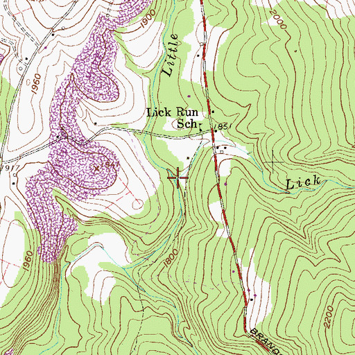 Topographic Map of Little Lick Run, WV