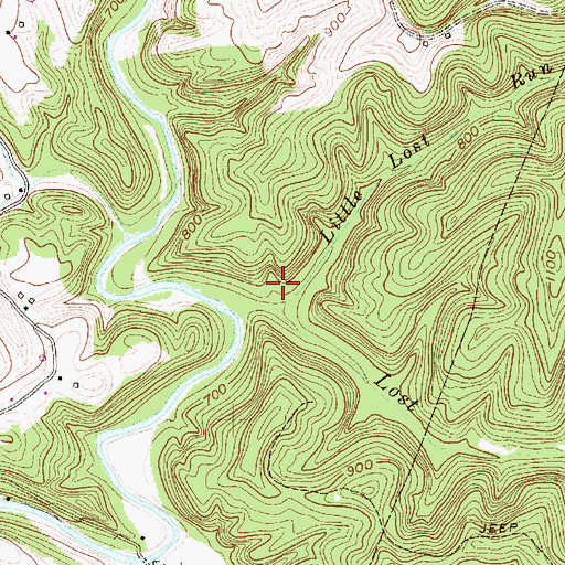 Topographic Map of Little Lost Run, WV