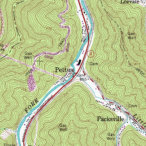Topographic Map of Little Marsh Fork, WV