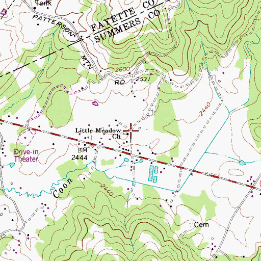 Topographic Map of Little Meadow Church, WV