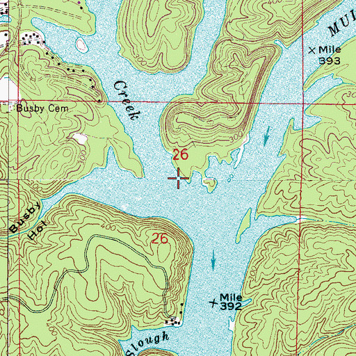 Topographic Map of Brake Bend, AL