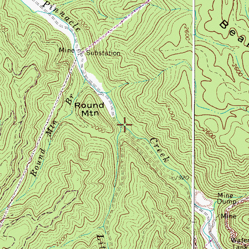 Topographic Map of Little Pinnacle Creek, WV