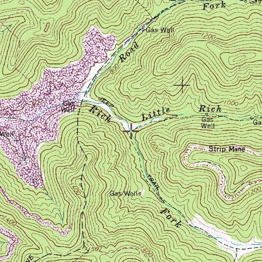 Topographic Map of Little Rich Fork, WV