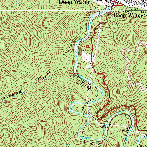 Topographic Map of Little Righthand Fork, WV